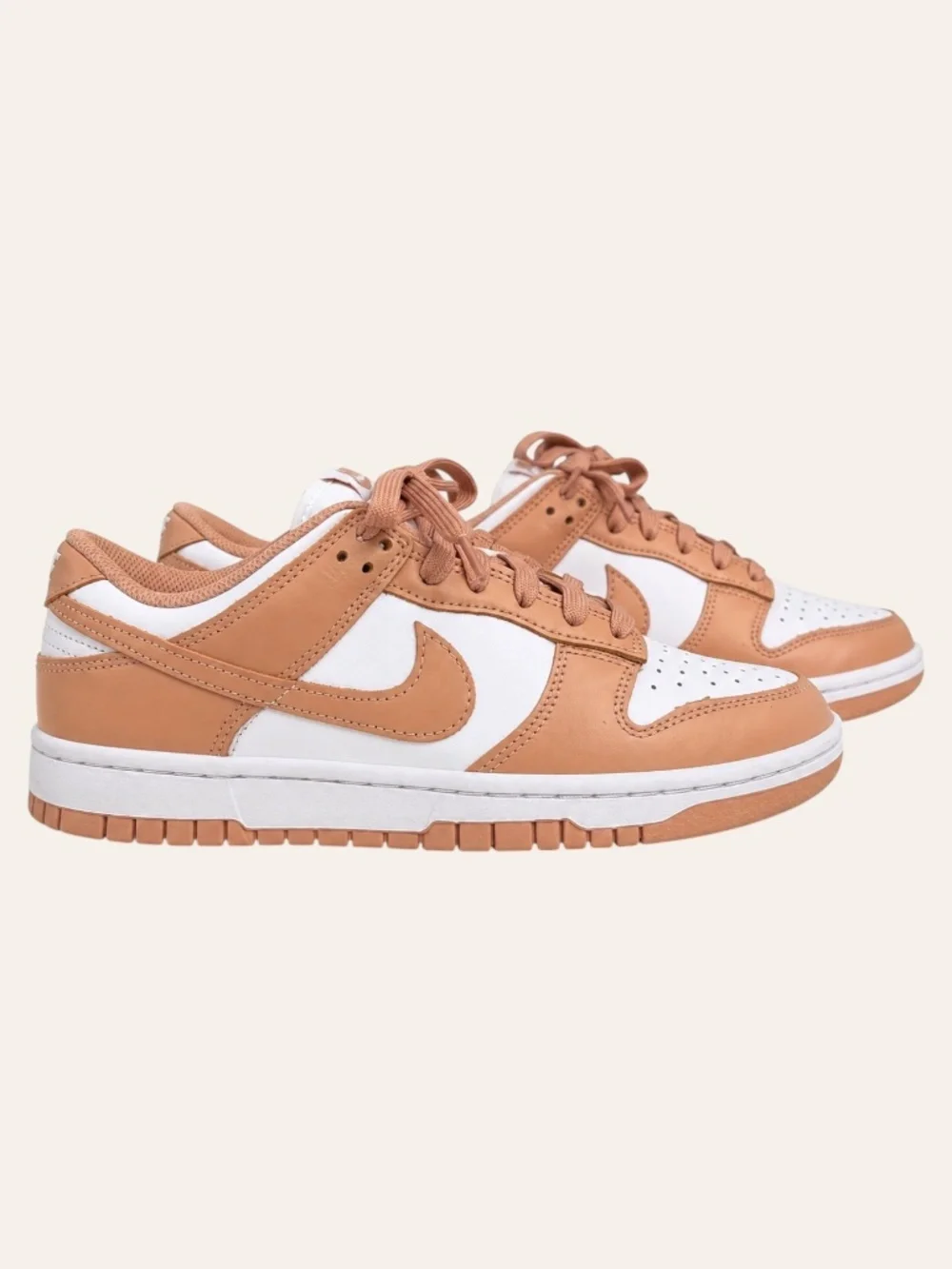 Nike Dunk Low Sneakers Leather White Rose Whisper Blush Pink Women’s Size 7.5